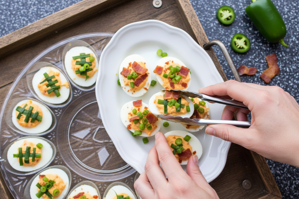 Chipotle Bacon Jalapeno Deviled Eggs