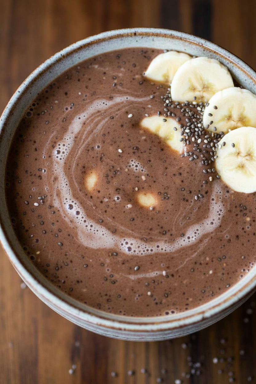 Chocolate Banana Chia Breakfast Smoothies