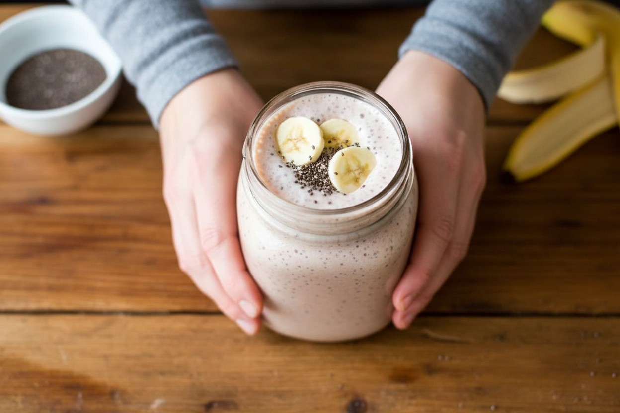 Chocolate Banana Chia Breakfast Smoothies: Chocolate Banana Chia Smoothie Breakfast Recipe