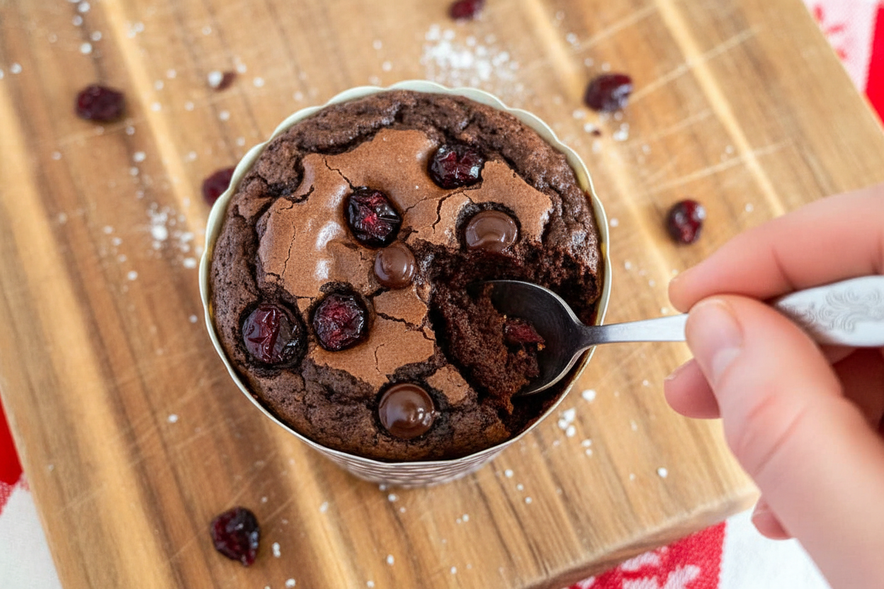 Chocolate Brownie Cranberry Muffins