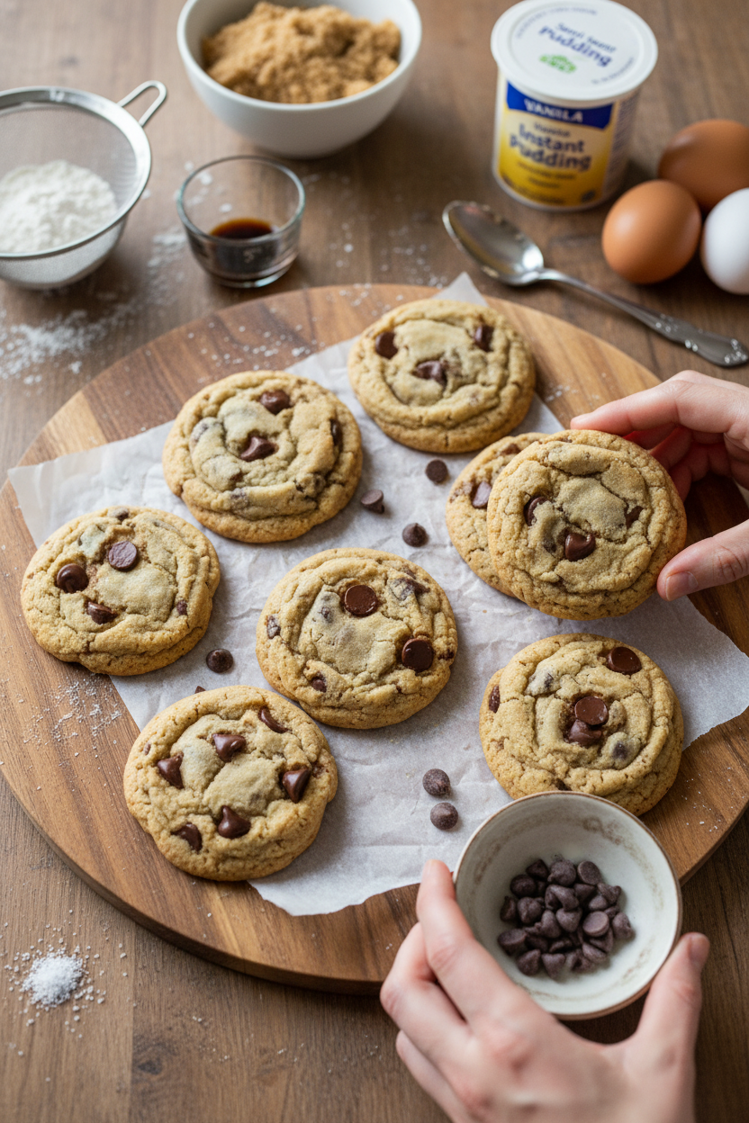 Chocolate Chip Vanilla Pudding Cookies