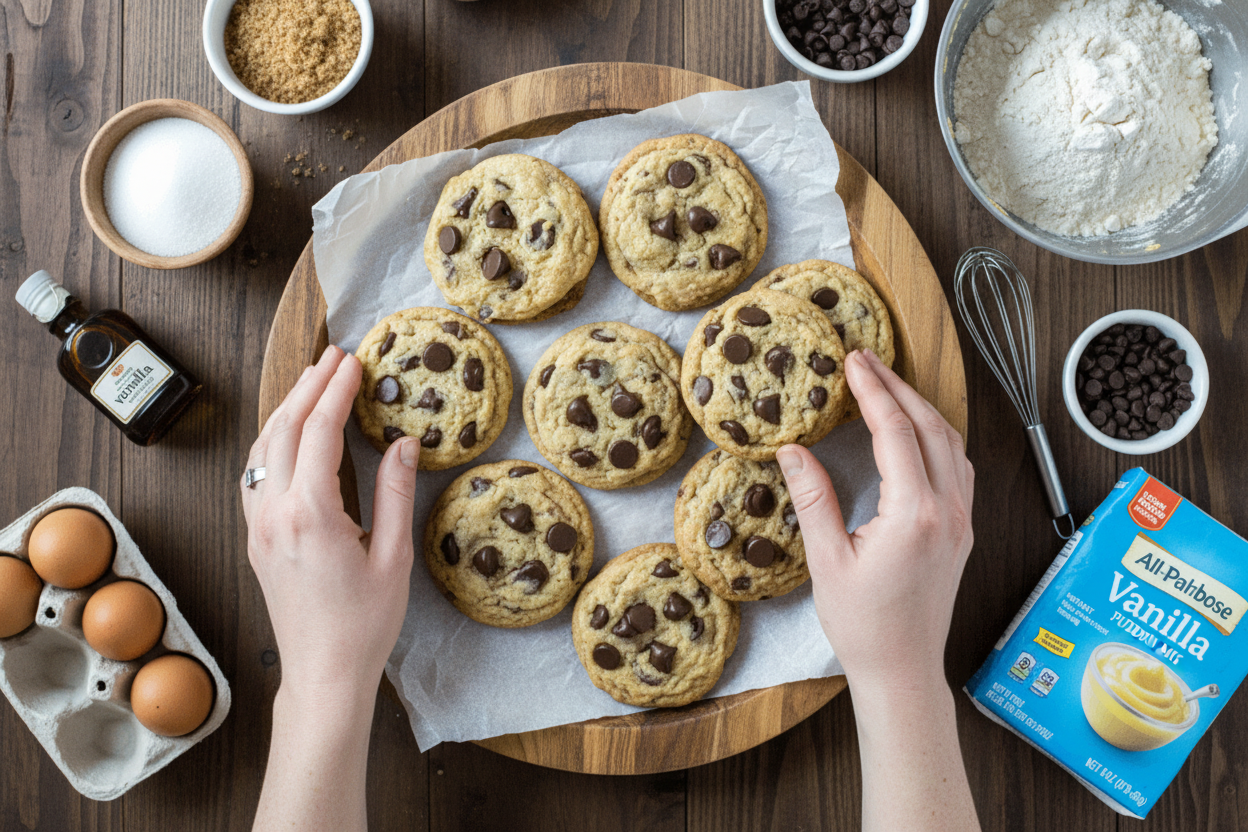 Chocolate Chip Vanilla Pudding Cookies