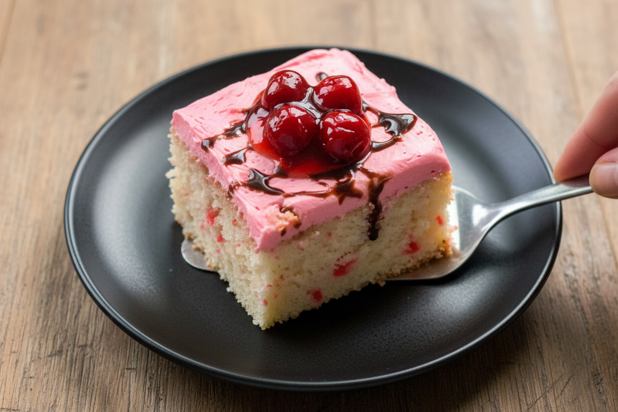 Chocolate Covered Cherry Snack Cake