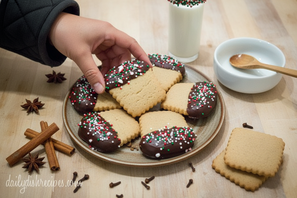 Chocolate Dipped Spice Cookies