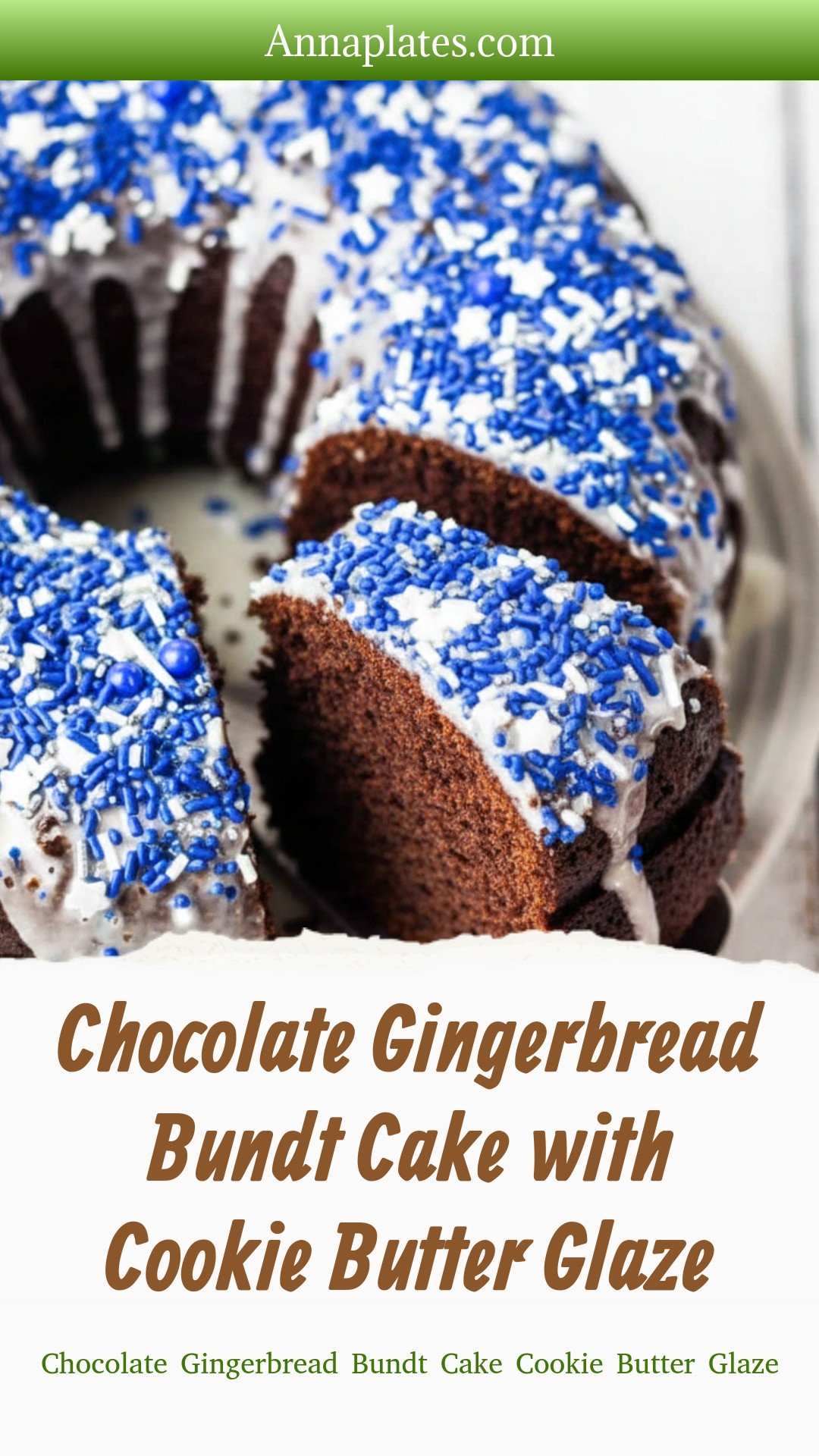 Chocolate Gingerbread Bundt Cake with Cookie Butter Glaze
