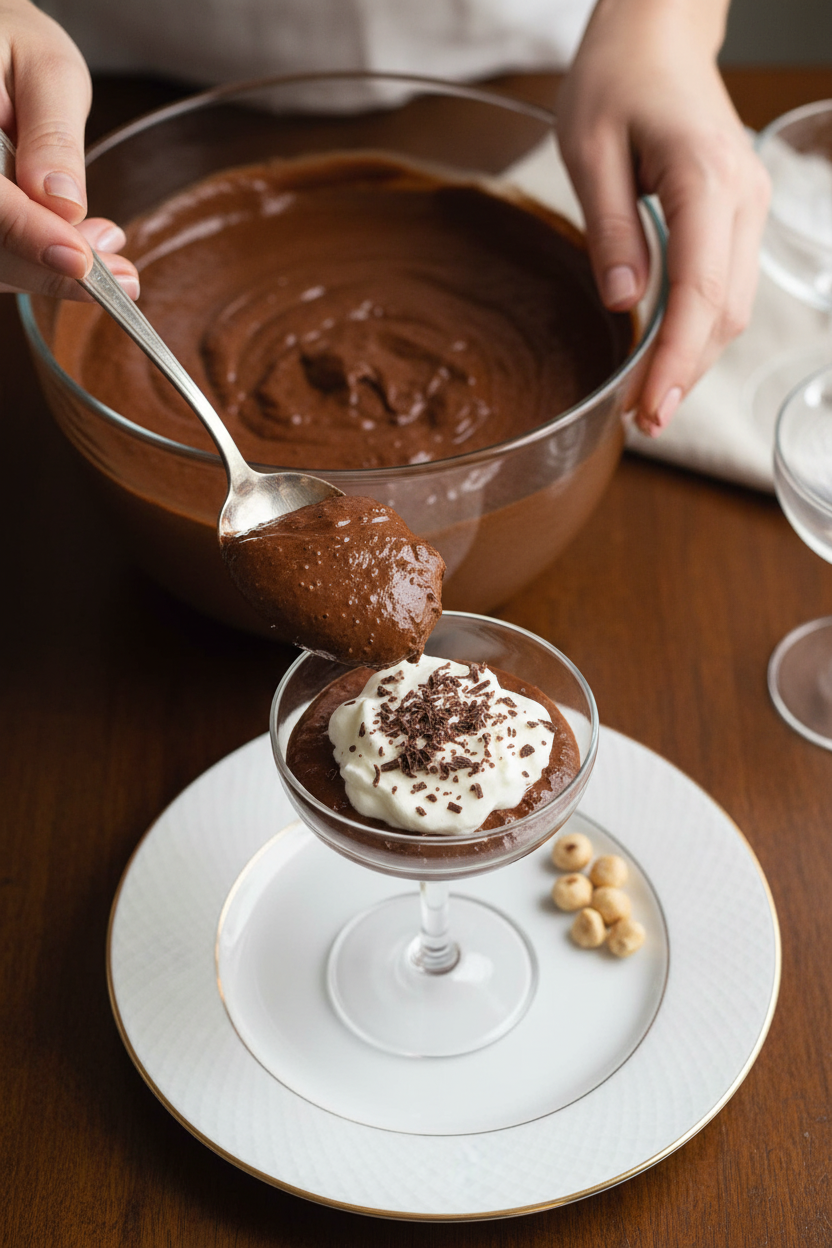 Chocolate Hazelnut Mousse (mousse au chocolat)