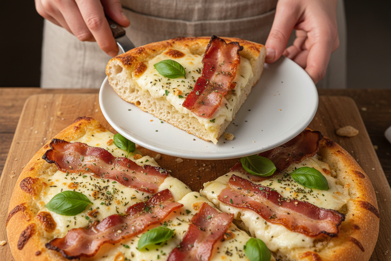 Ciabatta Bread Bacon Pizza