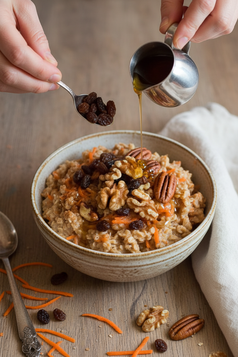 Clean Eating Carrot Cake Oatmeal - The Schmidty Wife