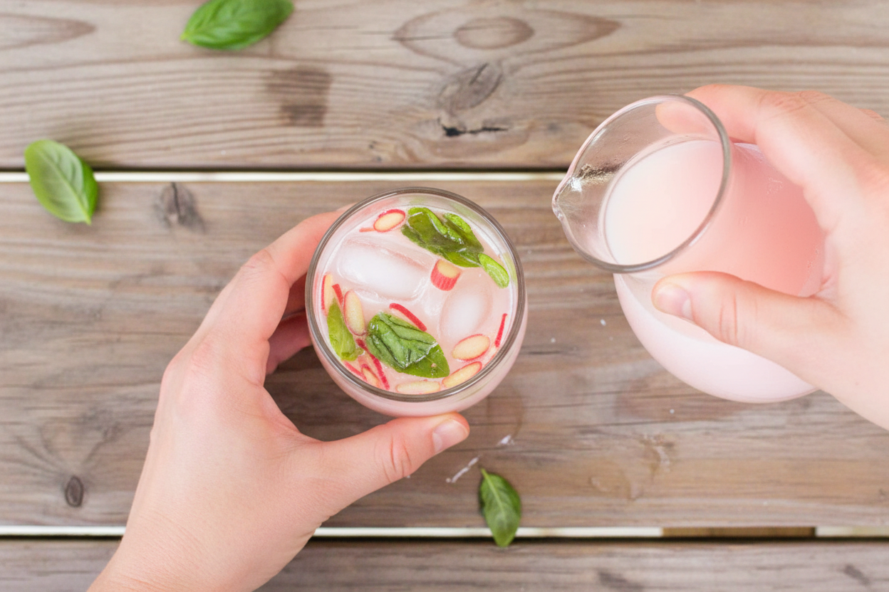 Coconut Rhubarb Basil Cocktail Recipe
