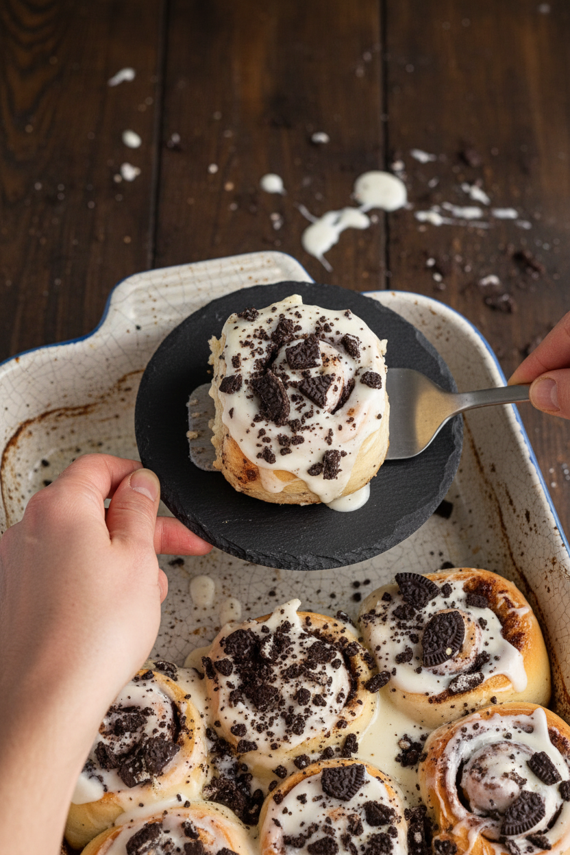 Cookies and Cream Cinnamon Rolls