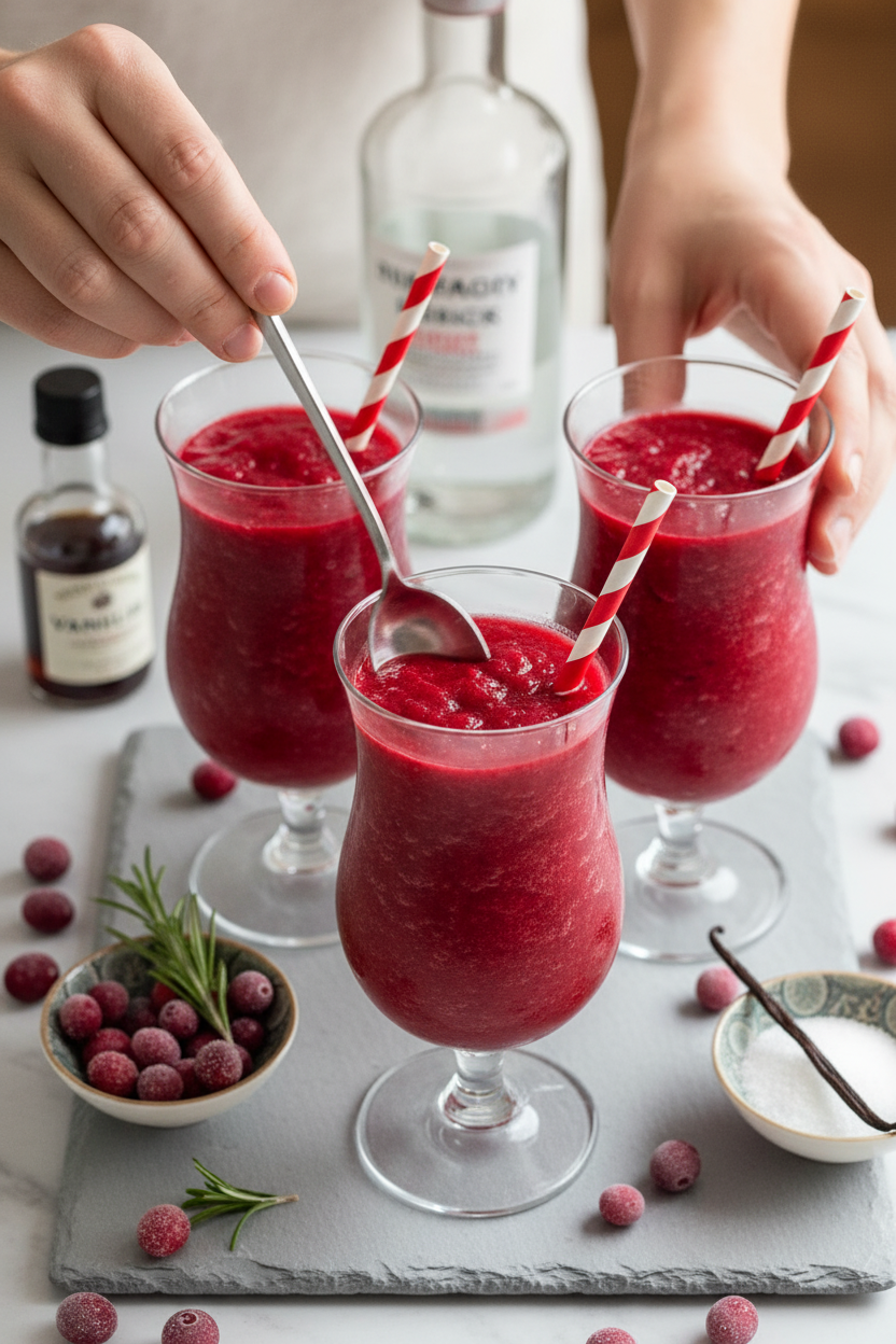 Cranberry Vanilla Rum Smoothie (21+)
