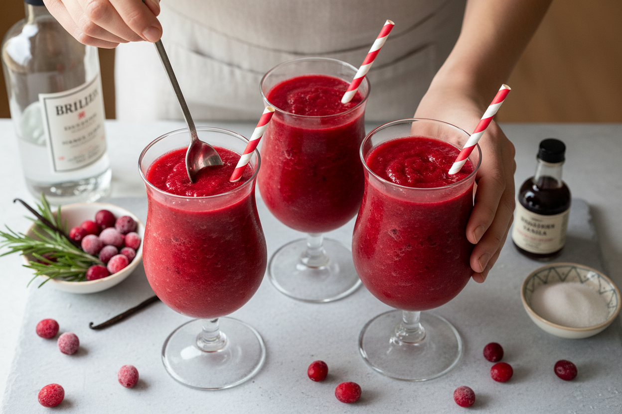 Cranberry Vanilla Rum Smoothie (21+)