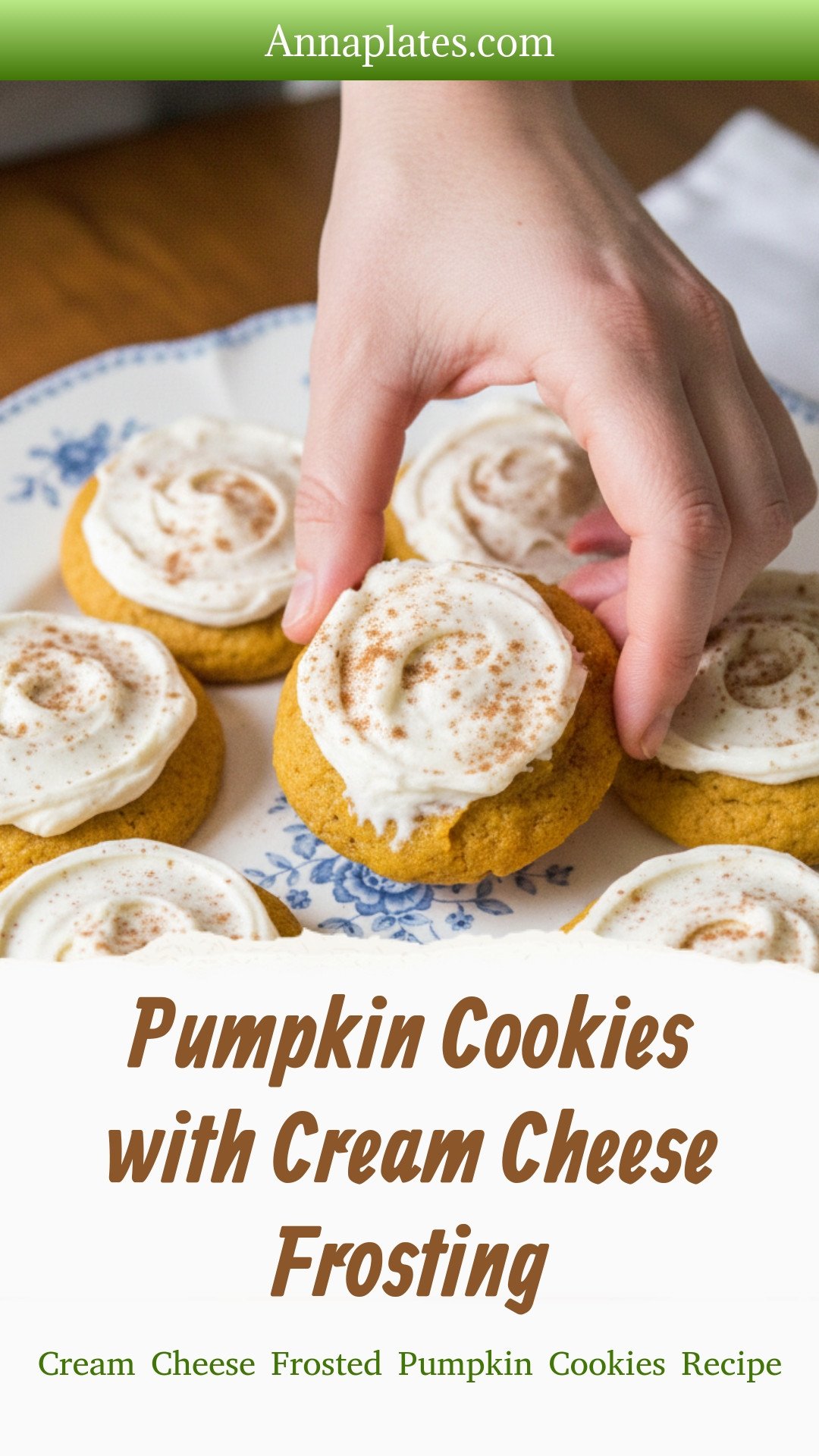 Pumpkin Cookies with Cream Cheese Frosting 
