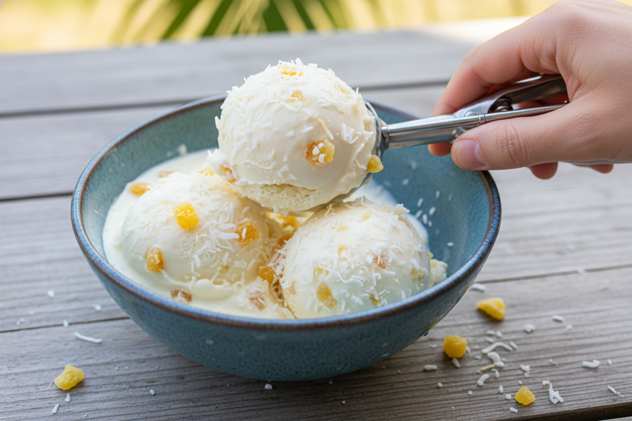 Creamy Coconut Pineapple Ice Cream