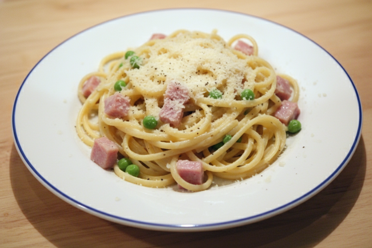 Creamy Ham Linguine – 5 Ingredient Recipes: Creamy Ham Linguine with 5 Ingredients