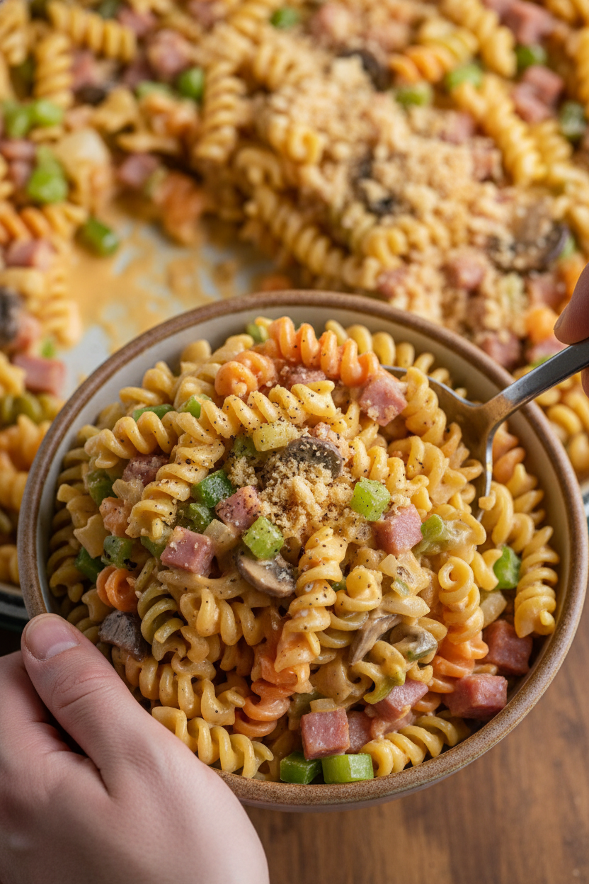 Creamy Ham Pasta Casserole