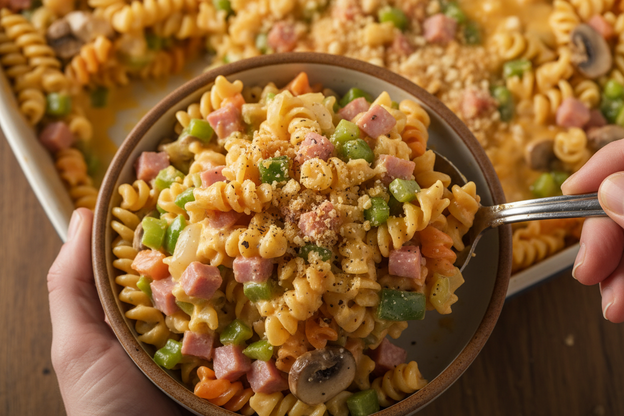 Creamy Ham Pasta Casserole Recipe