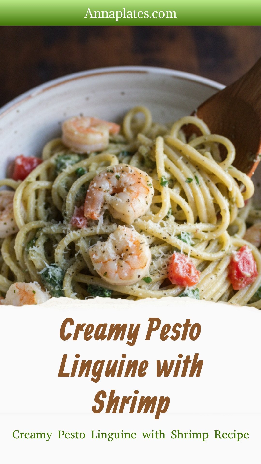 Creamy Pesto Linguine with Shrimp