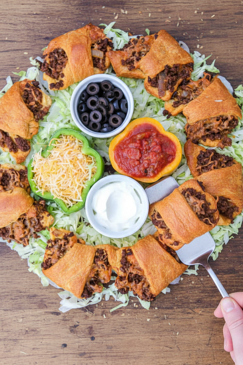 Crescent Taco Rolls in a Ring