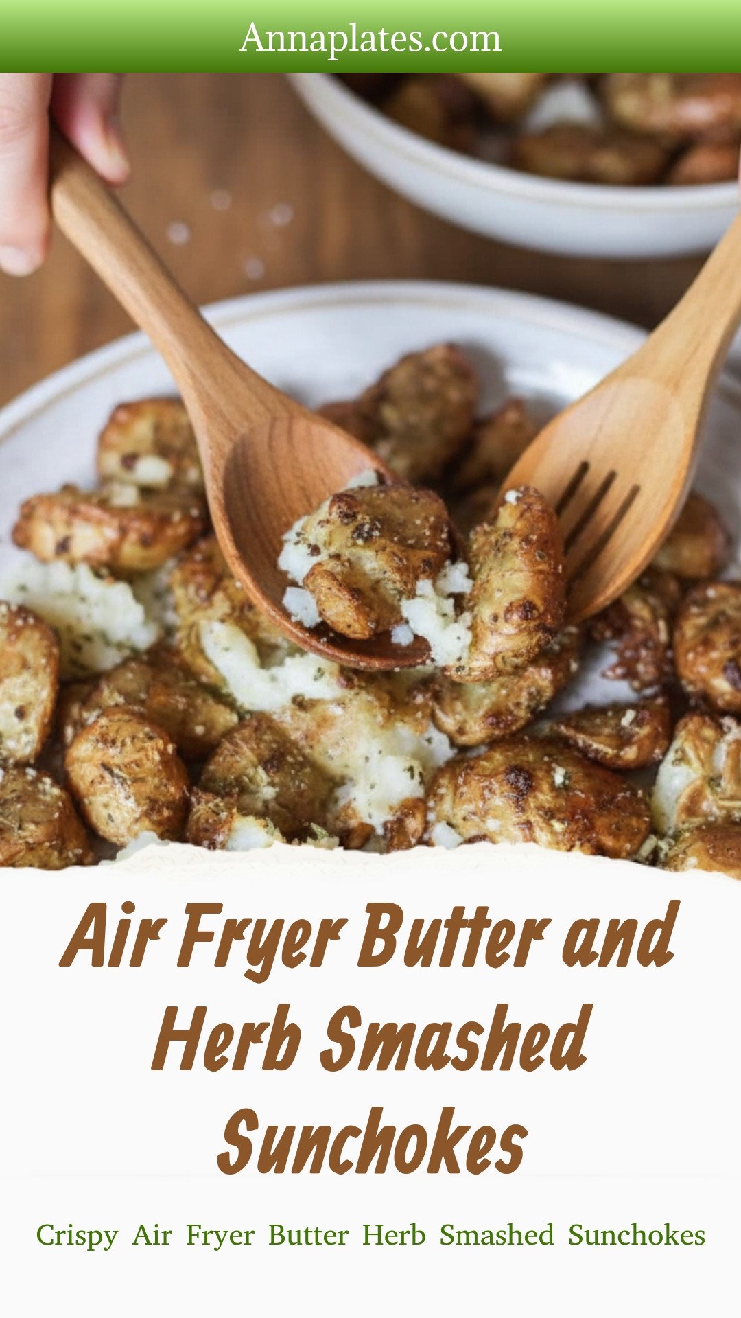 Air Fryer Butter and Herb Smashed Sunchokes