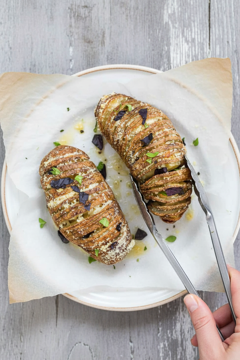 Parmesan Hasselback Potatoes.