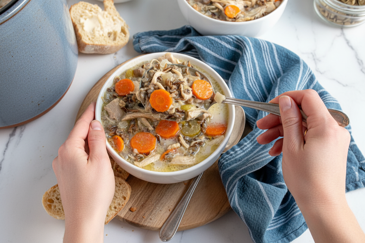 Crockpot Chicken Wild Rice Soup Recipe - The Schmidty Wife