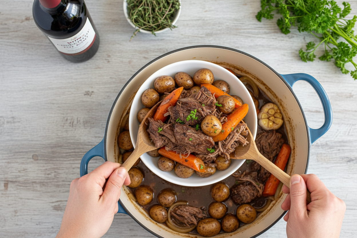 Crockpot Pot Roast made with Red Wine - The Schmidty Wife