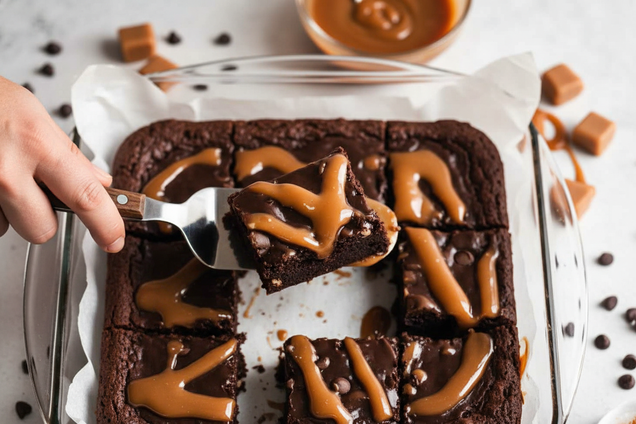 Dark Chocolate Caramel Brownies