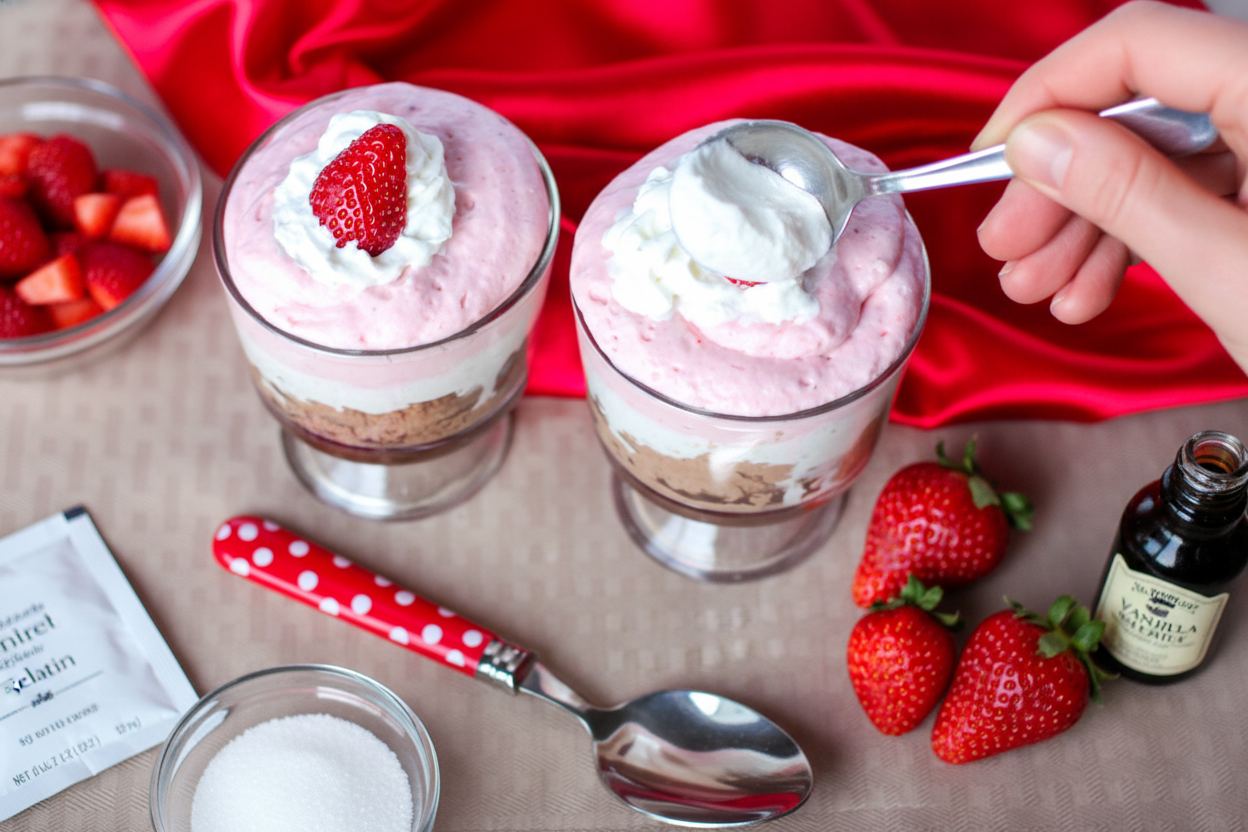 Dark Chocolate Strawberry Mousse Parfaits