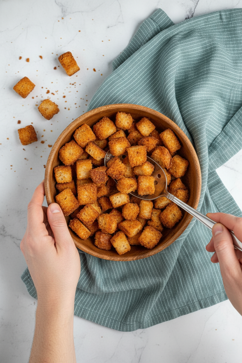 Easy Air Fryer Croutons - The Schmidty Wife