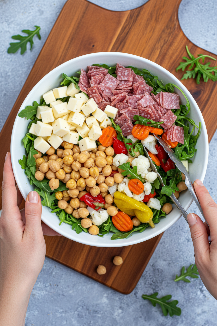 Easy Antipasto Salad with Oregano Dressing - The Schmidty Wife