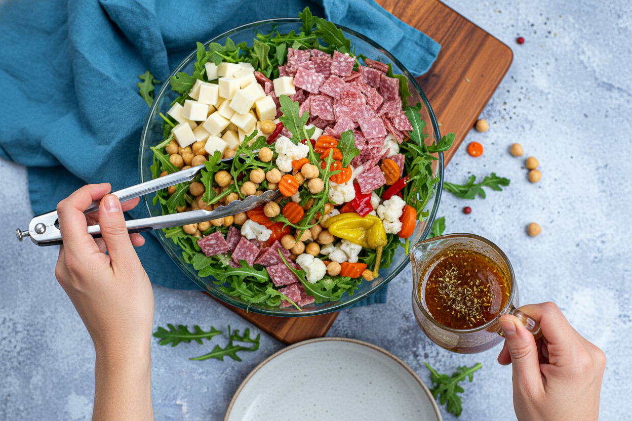 Easy Antipasto Salad with Oregano Dressing - The Schmidty Wife