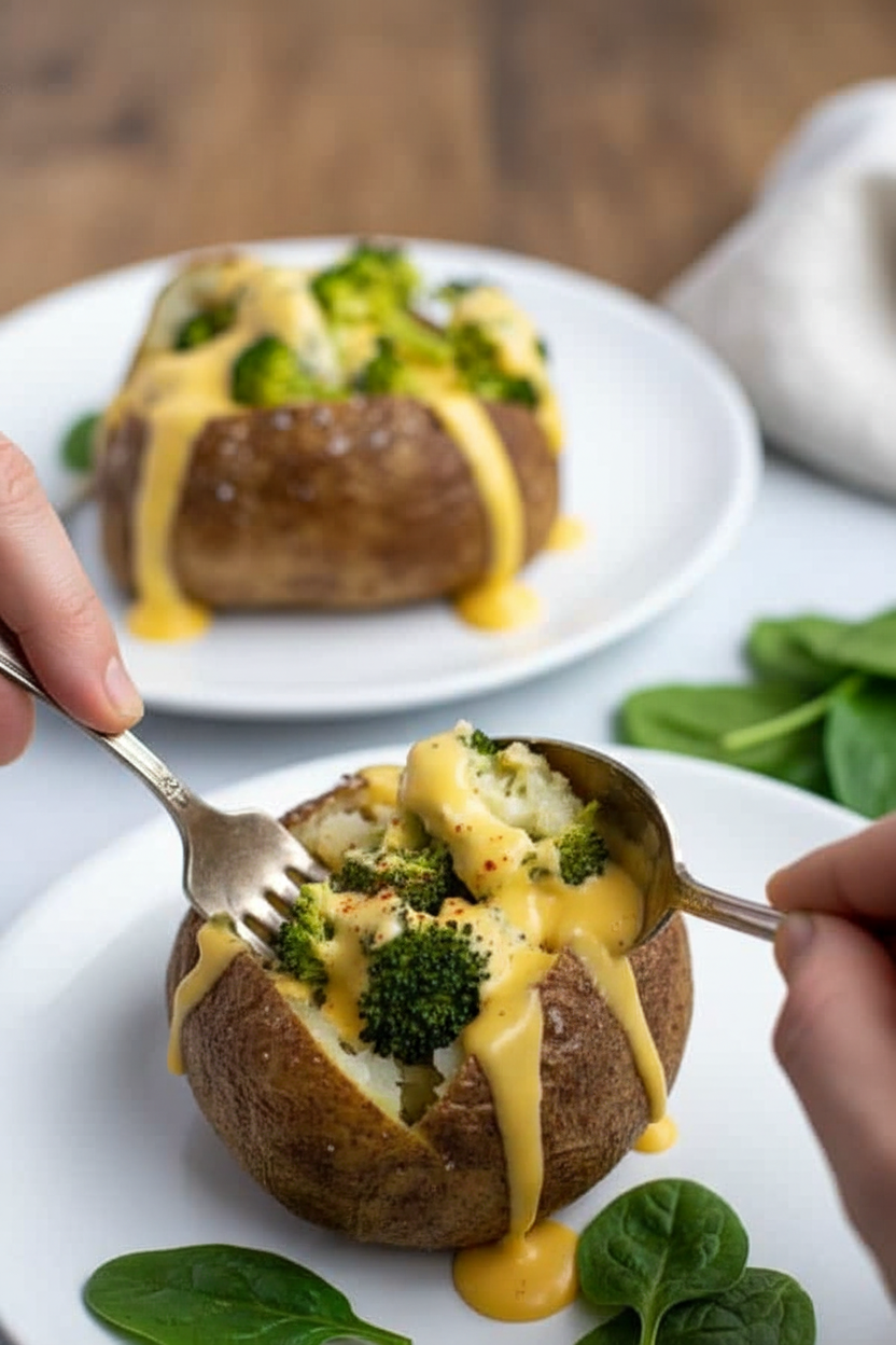Easy Broccoli Cheese Baked Potatoes Recipe - The Schmidty Wife