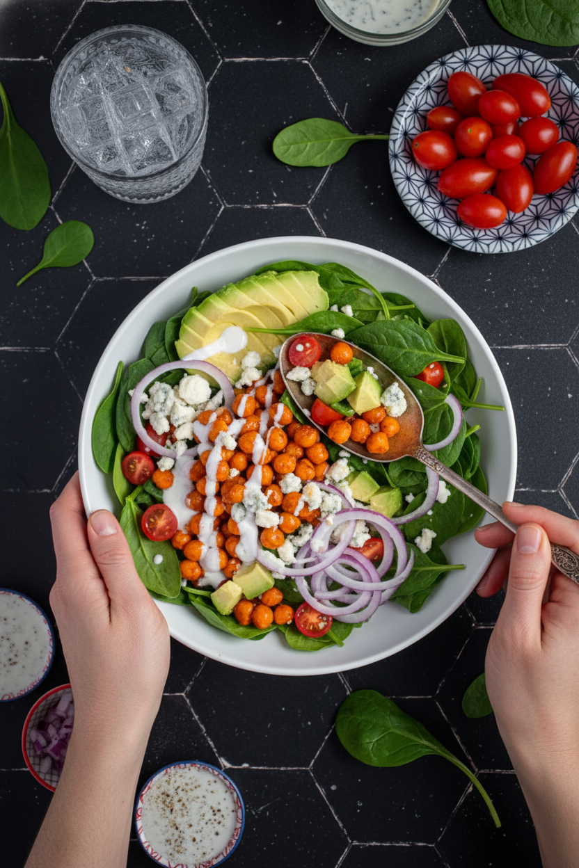 Easy Buffalo Chickpea Salad - The Schmidty Wife