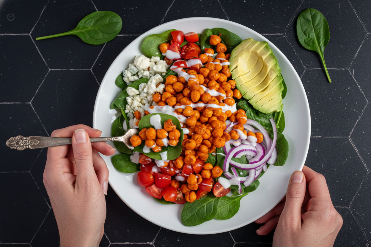 Easy Buffalo Chickpea Salad - The Schmidty Wife