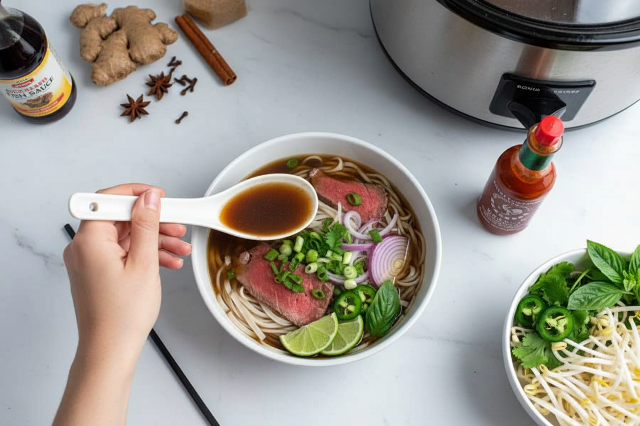 Easy Crockpot Beef Pho Recipe - The Schmidty Wife