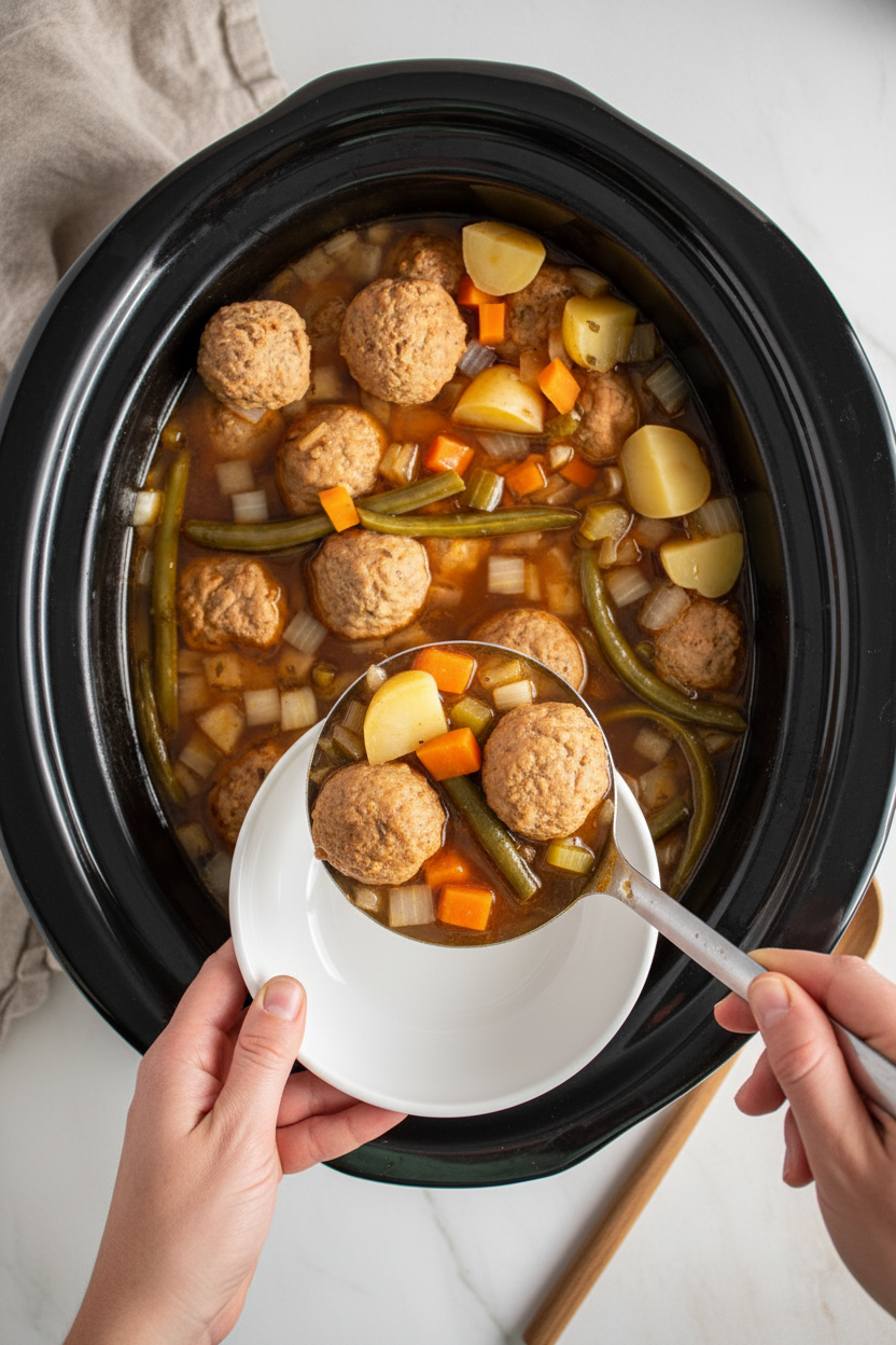 Easy Crockpot Meatball Stew - The Schmidty Wife