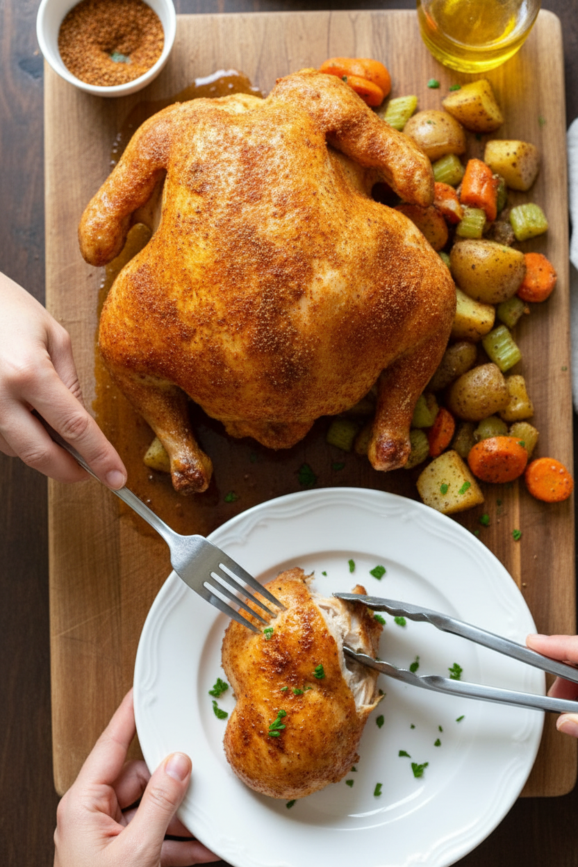 Crockpot Rotisserie Chicken - The Schmidty Wife