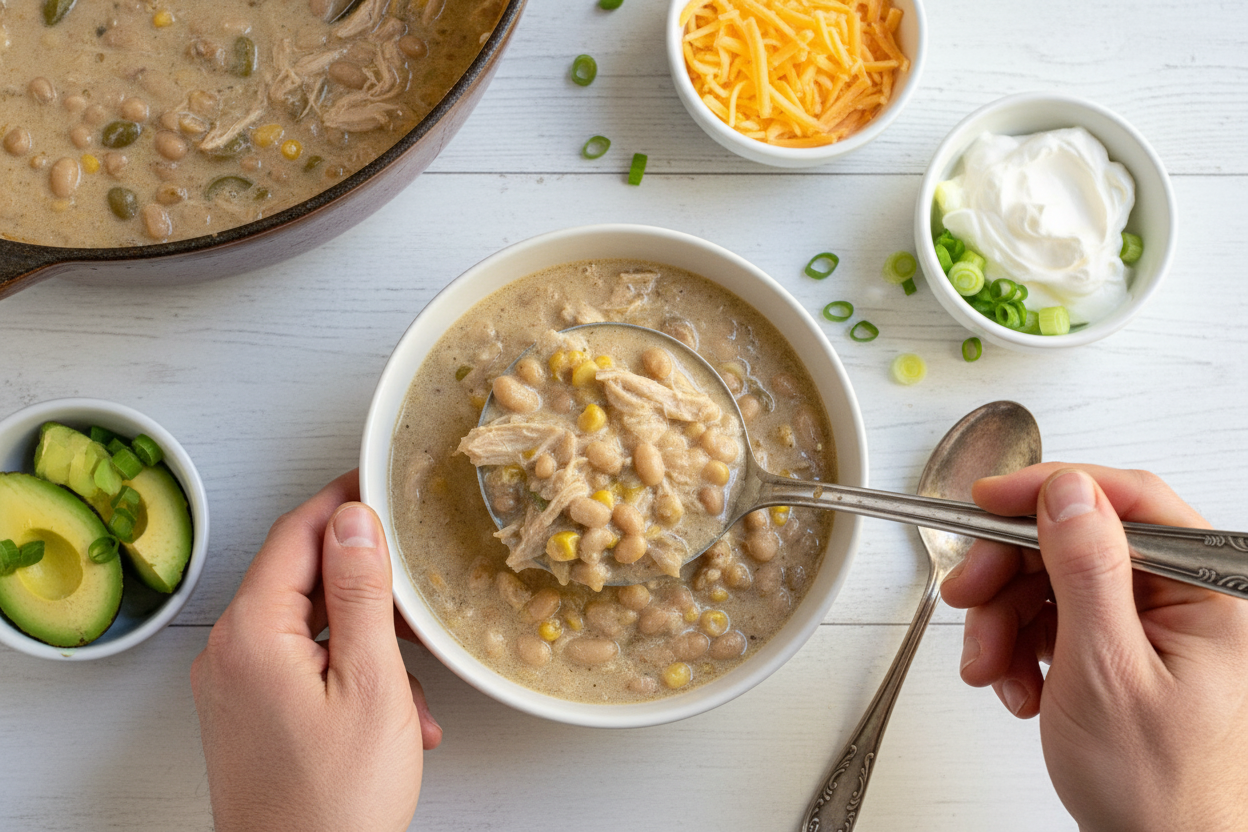 Easy Crockpot White Chicken Chili Recipe