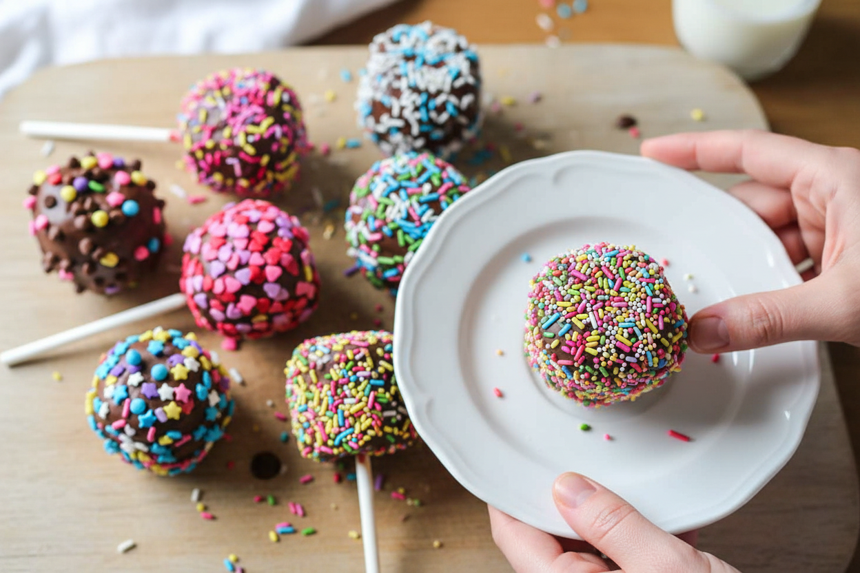 Easy Dipped Marshmallow Pops with Sprinkles