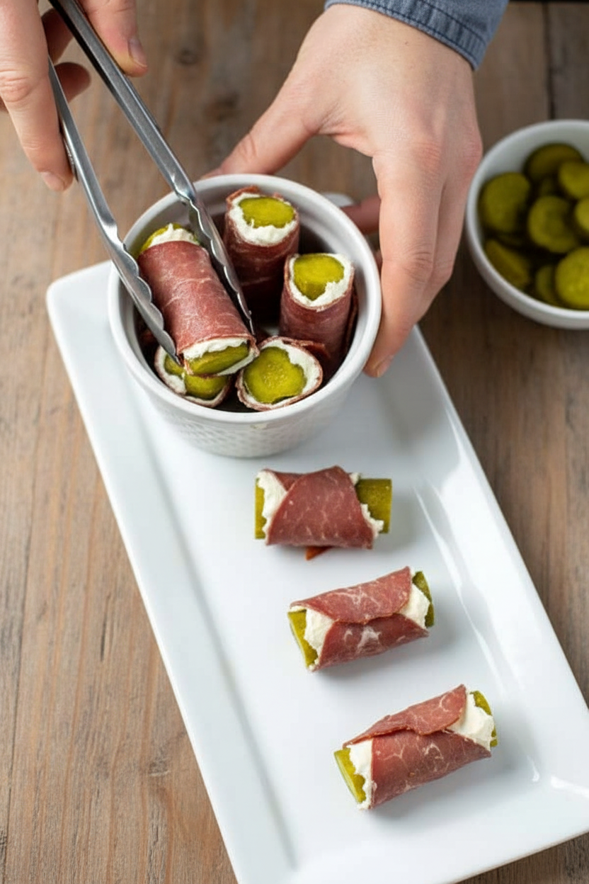 Easy Dried Beef Pickle Roll Ups - The Schmidty Wife