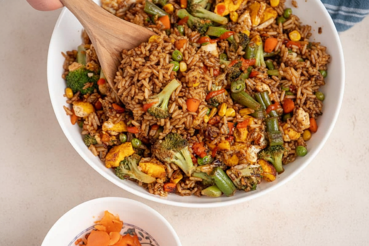 Easy Frozen Veggie Fried Rice – The Schmidty Wife: Easy Frozen Veggie Fried Rice Recipe