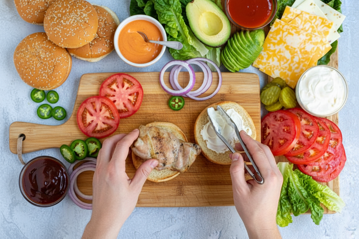 Easy Grilled Chicken Sandwich Board - The Schmidty Wife