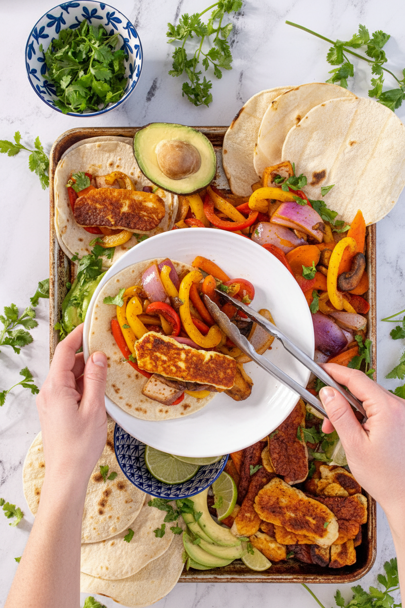 Easy Halloumi & Veggie Fajita Recipe - The Schmidty Wife