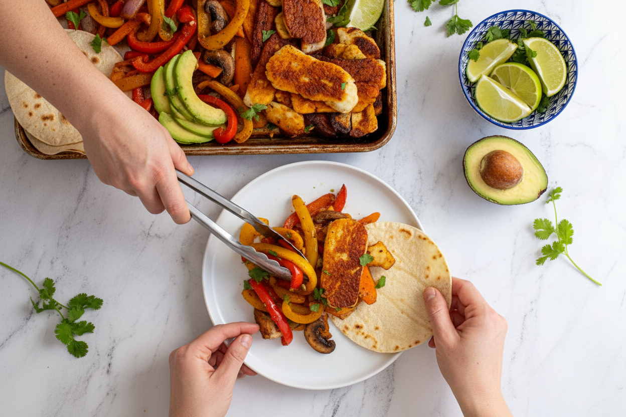 Easy Halloumi Veggie Fajitas Recipe