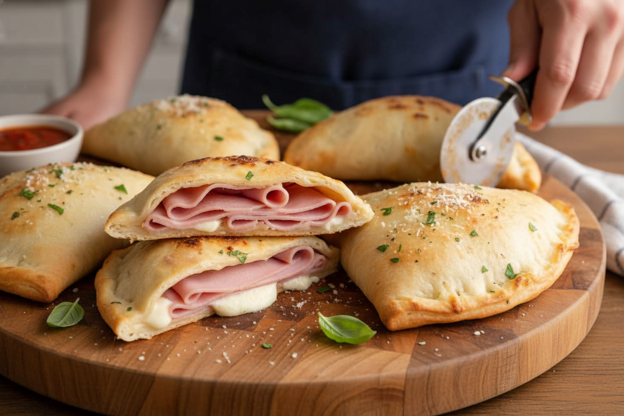 Easy Ham and Cheese Calzones