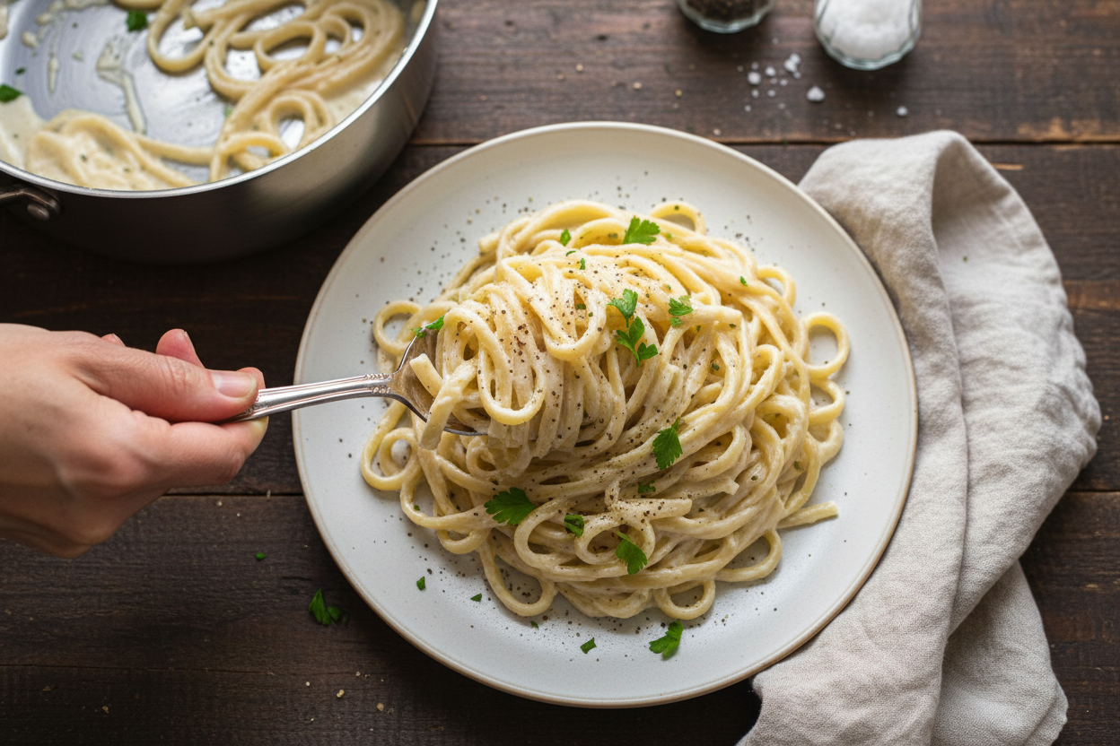 Easy Homemade Fettuccine Alfredo
