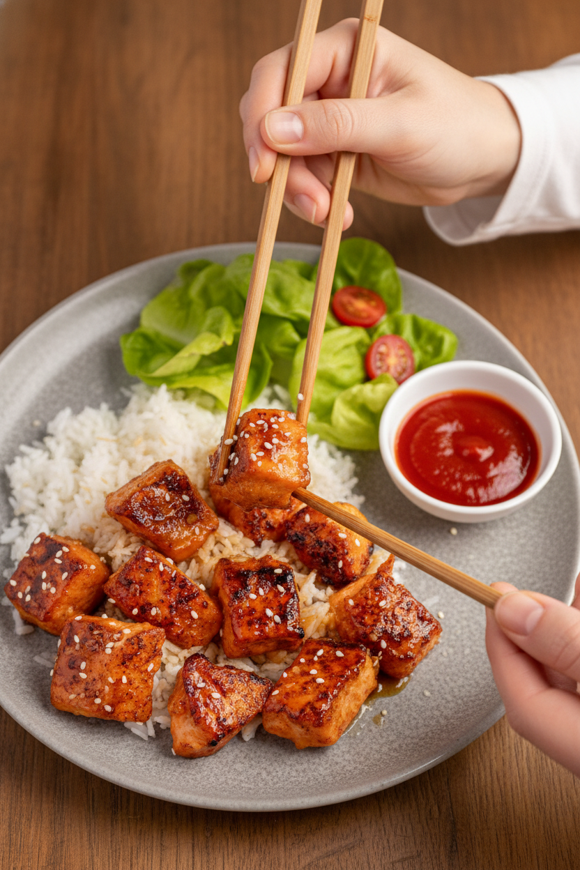Easy Honey Garlic Salmon Bites - The Schmidty Wife