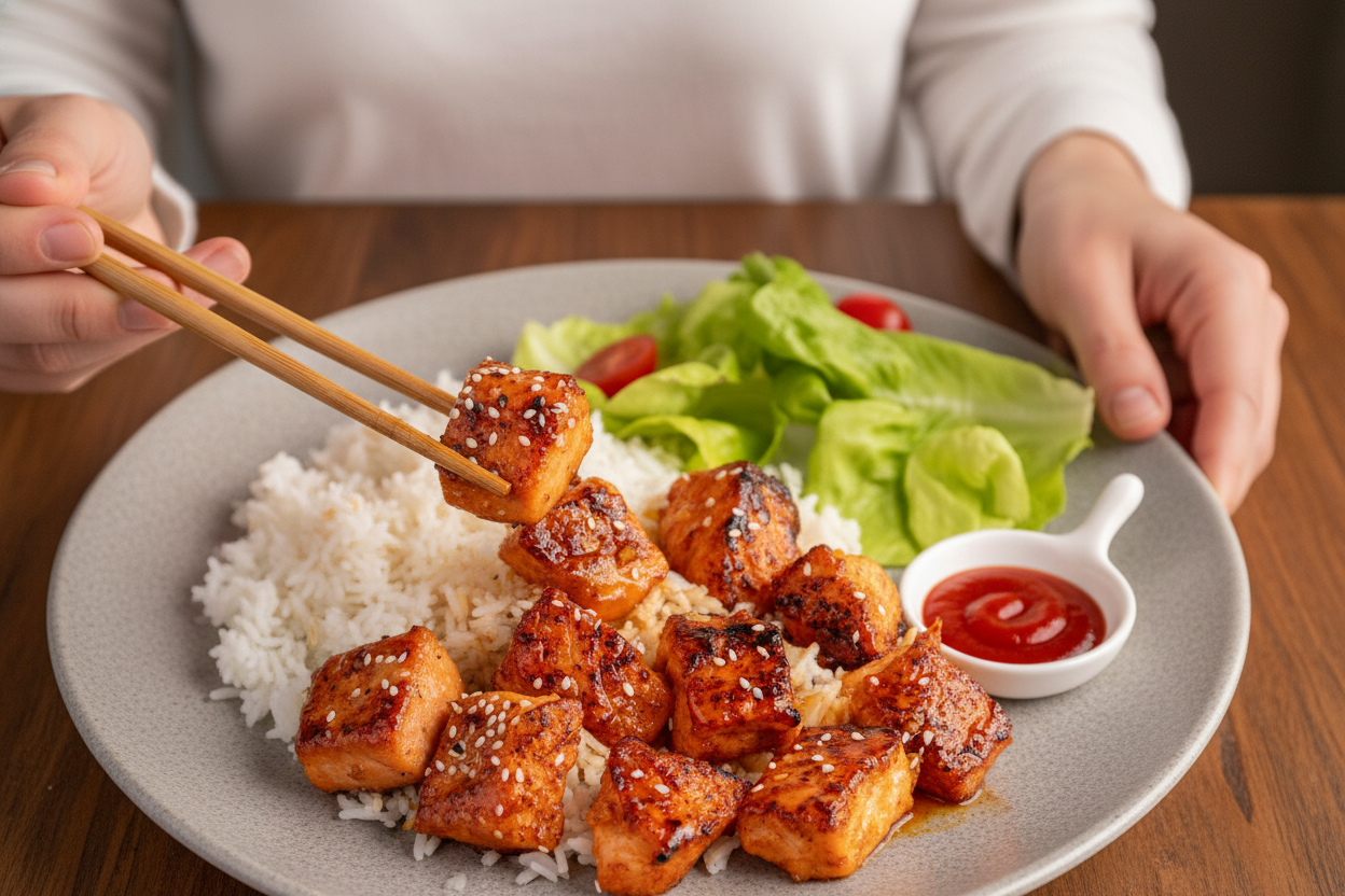 Easy Honey Garlic Salmon Bites - The Schmidty Wife