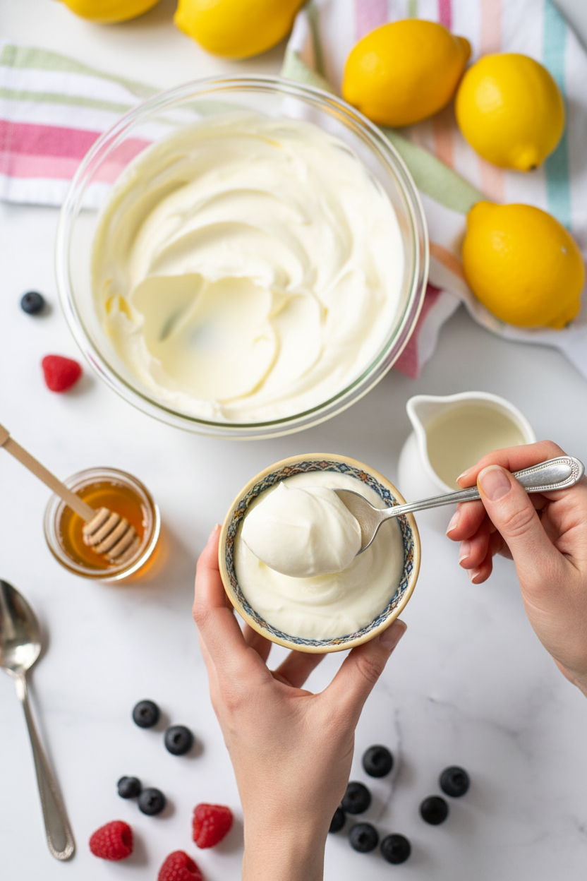 Easy Lemon Whipped Greek Yogurt Recipe - The Schmidty Wife